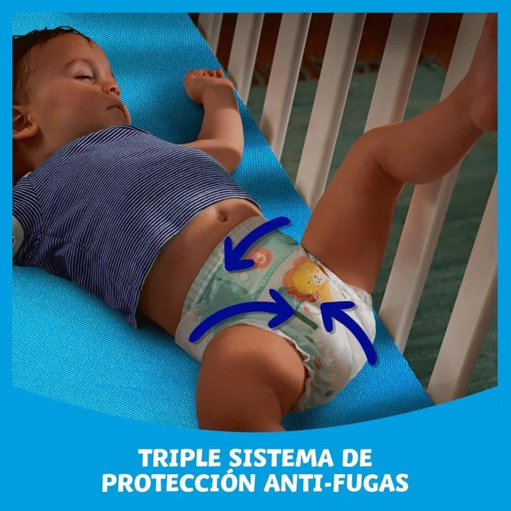 Dodot Baby-Dry, formato XXL, tallas de la 3 a la 7. Pañales para bebé con sistema de triple protección antifugas, el nº 1 en ultra sequedad, triple capa absorbente, la piel de tu bebé seca hasta por 12 horas.