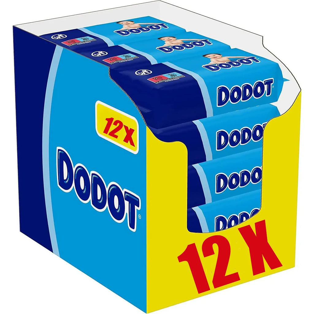 Toallitas de bebé Dodot, 624 toallitas, 12 paquetes (12x52), limpieza e hidratación en cada pasada.