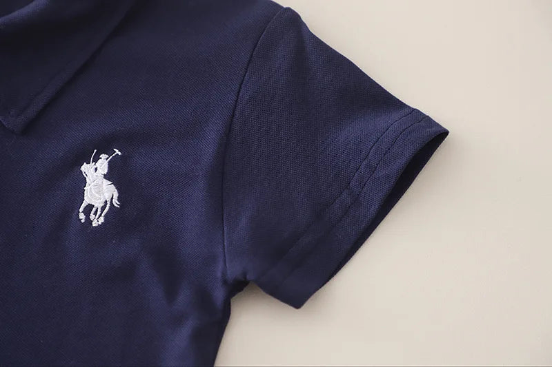Conjunto de ropa de moda de verano para bebé niño: Camiseta polo clásica y pantalones cortos (2 piezas), traje de chándal infantil para niños pequeños.