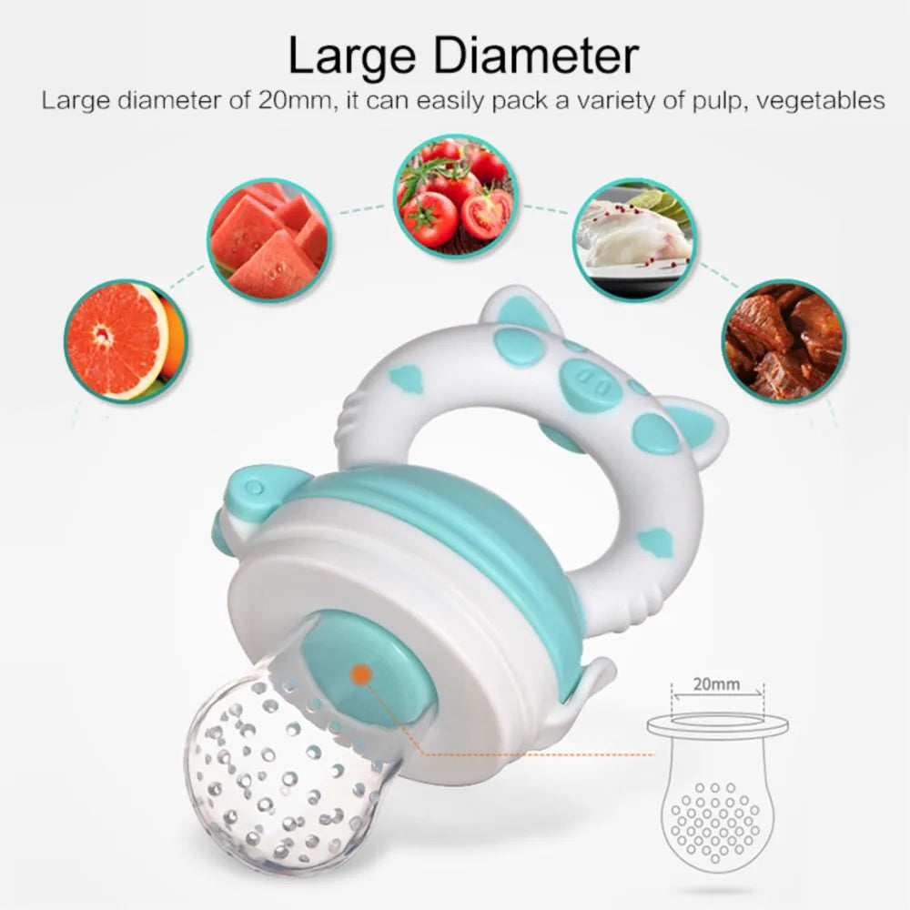 Alimentador antiahogo de silicona para bebés, niños y niñas, tetina para fruta, suministros de alimentación seguros para lactantes, biberón chupete con tetina.