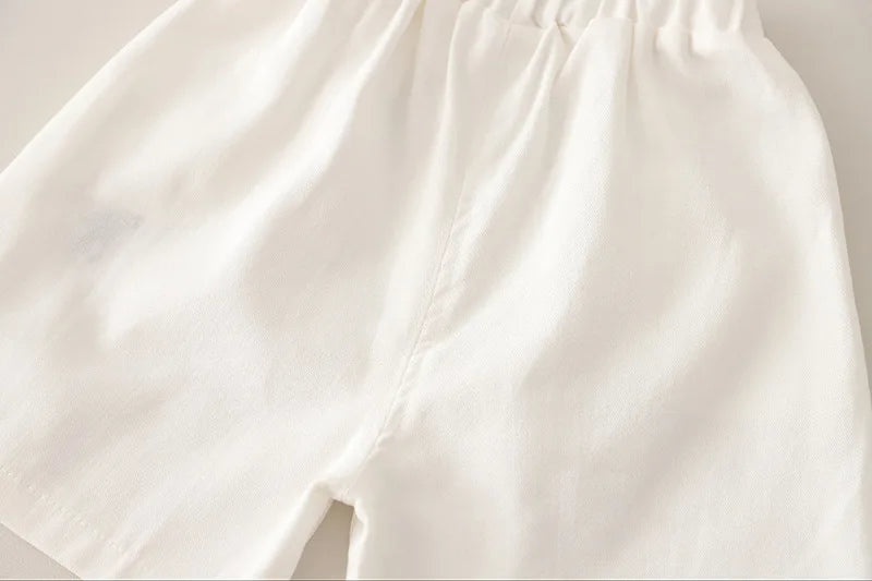 Conjunto de ropa de moda de verano para bebé niño: Camiseta polo clásica y pantalones cortos (2 piezas), traje de chándal infantil para niños pequeños.
