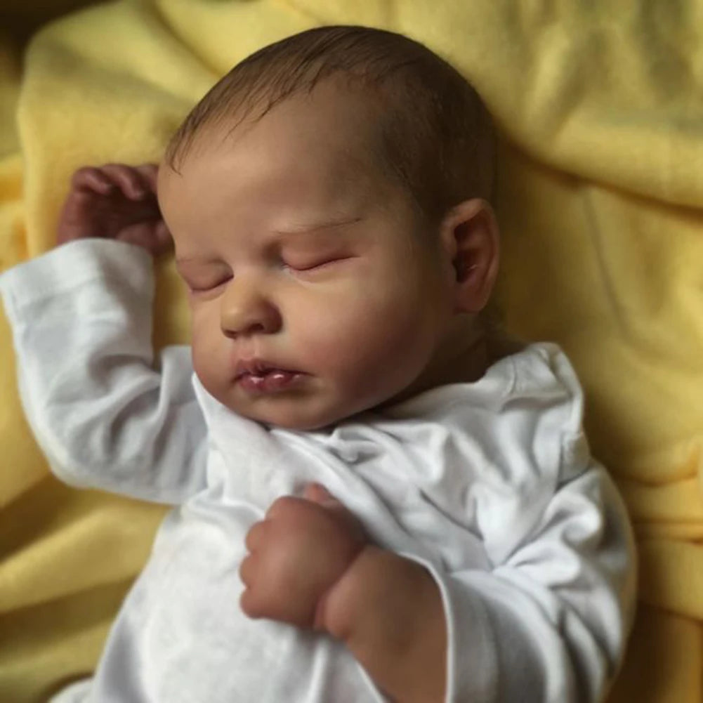 Muñeca Rebe Born LouLou de 19 pulgadas, de vinilo de silicona realista, cuerpo de tela, hecha a mano, juguete para niñas.