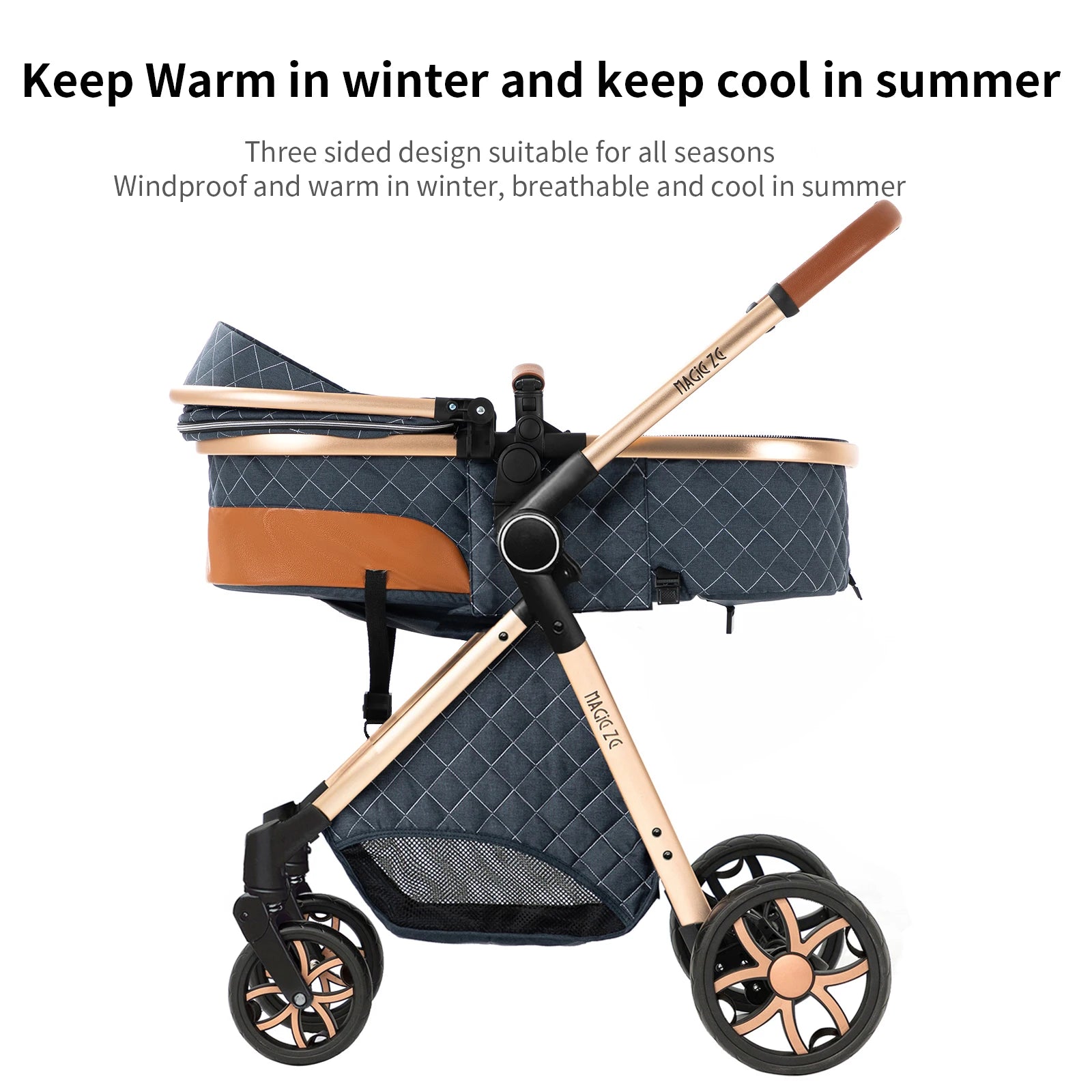Sistema de Viaje para Bebé 3 en 1: Cochecito, Cuna Ligera desde el Nacimiento, Carrito Todo Terreno, Plegado Compacto, Silla de Paseo de Verano.