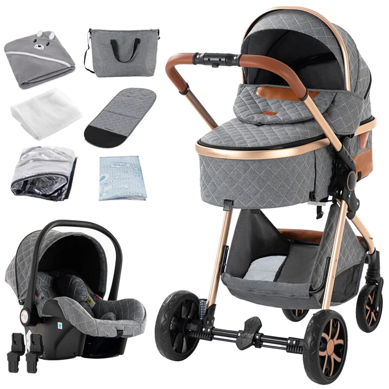 Sistema de Viaje para Bebé 3 en 1: Cochecito, Cuna Ligera desde el Nacimiento, Carrito Todo Terreno, Plegado Compacto, Silla de Paseo de Verano.