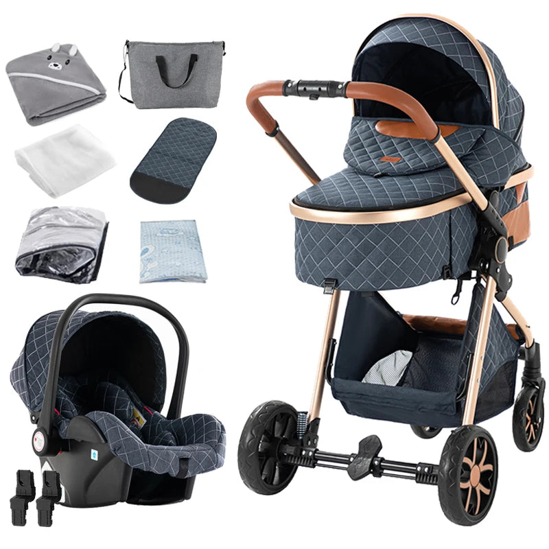 Sistema de Viaje para Bebé 3 en 1: Cochecito, Cuna Ligera desde el Nacimiento, Carrito Todo Terreno, Plegado Compacto, Silla de Paseo de Verano.