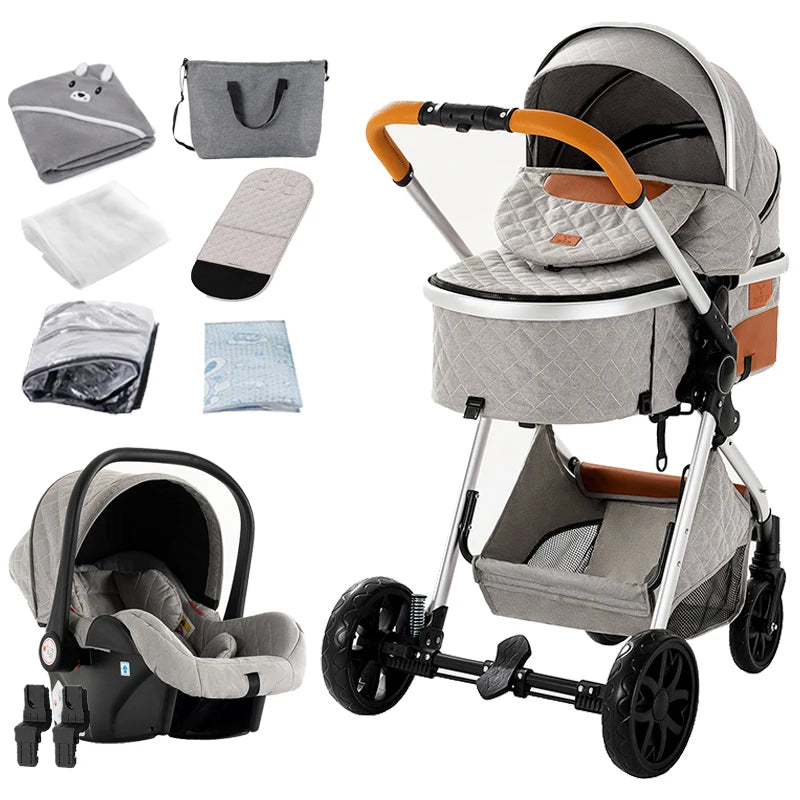 Sistema de Viaje para Bebé 3 en 1: Cochecito, Cuna Ligera desde el Nacimiento, Carrito Todo Terreno, Plegado Compacto, Silla de Paseo de Verano.
