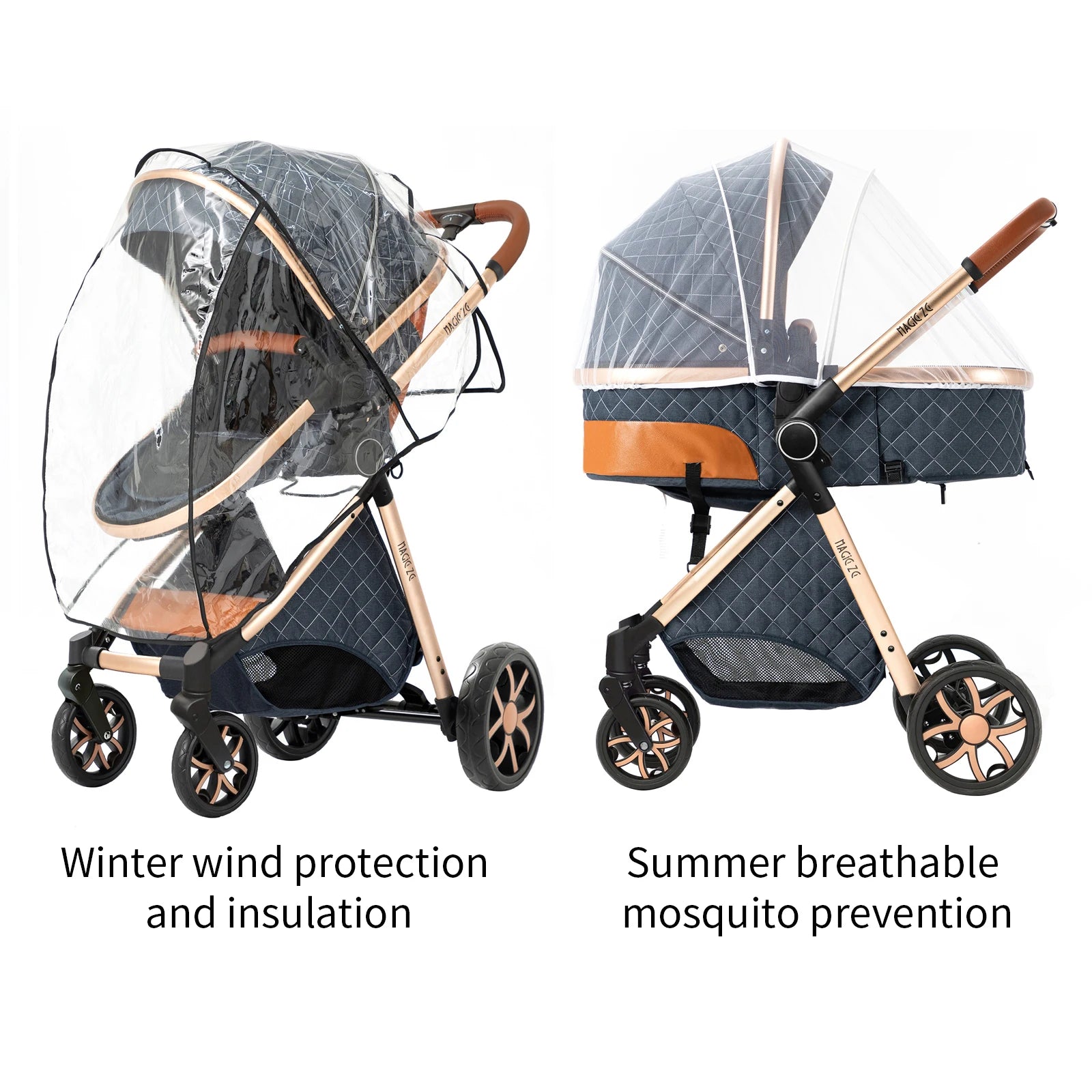 Sistema de Viaje para Bebé 3 en 1: Cochecito, Cuna Ligera desde el Nacimiento, Carrito Todo Terreno, Plegado Compacto, Silla de Paseo de Verano.